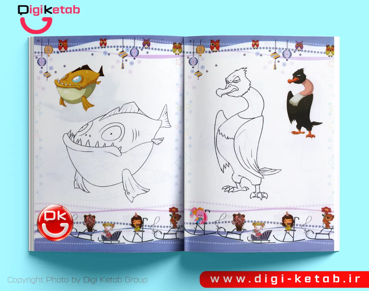 کتاب داستان و رنگ‌آمیزی کودک