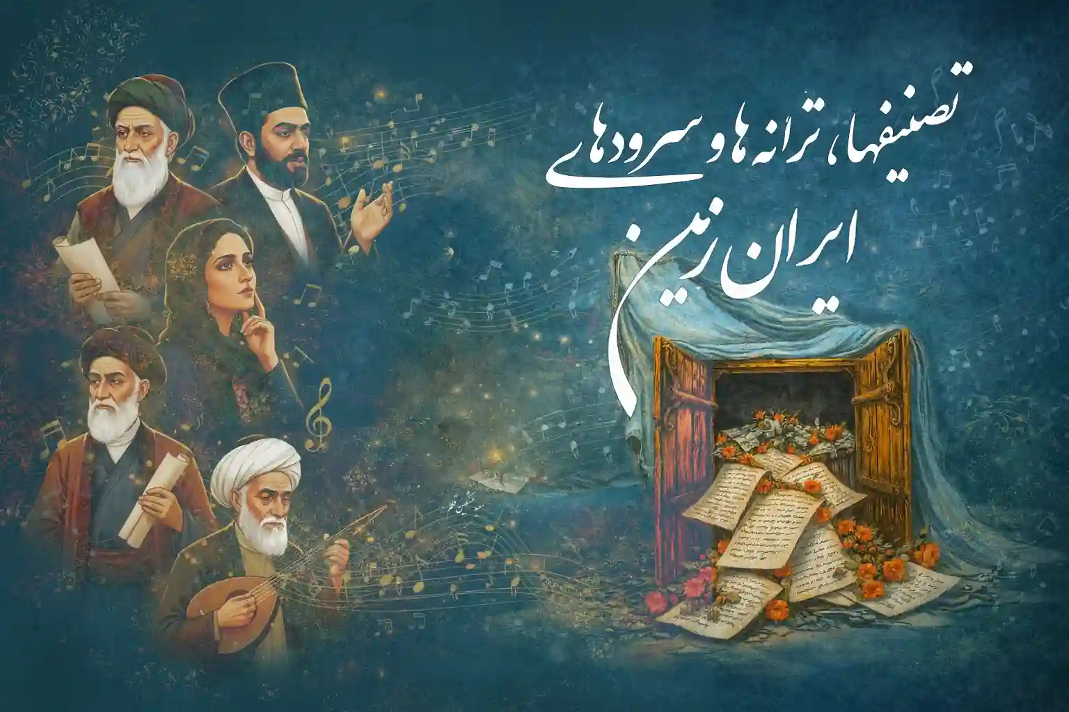 معرفی کتاب تصنیفها، ترانه‌ها و سرودهای ایران زمین